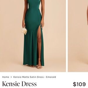 Kensie Emerald Green Matte Satin Dress Birdy Grey